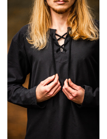 Medieval shirt for men model Otto, black
