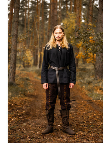 Medieval shirt for men model Otto, black
