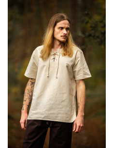 Medieval Shirt Erhart, short sleeve, color Beige