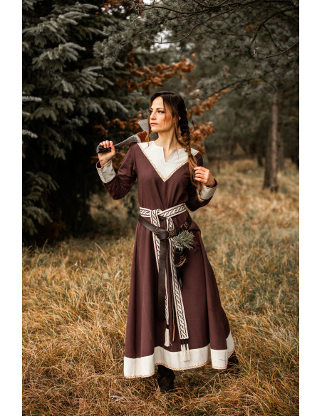 Viking Woman Dress Jorunn, Brown and...