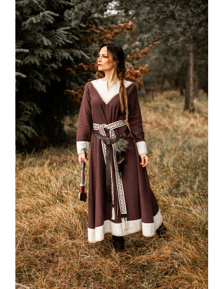 Viking Woman Dress Jorunn, Brown and...