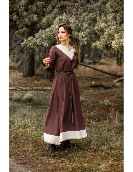 Viking Woman Dress Jorunn, Brown and...