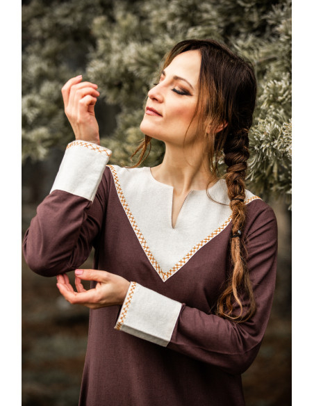Viking Woman Dress Jorunn, Brown and...
