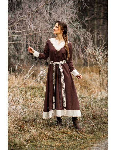 Viking Woman Dress Jorunn, Brown and...
