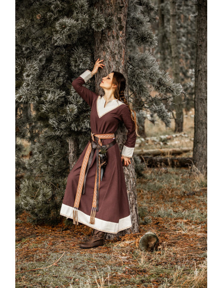 Viking Woman Dress Jorunn, Brown and...