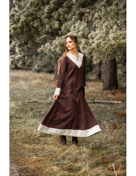 Viking Woman Dress Jorunn, Brown and...