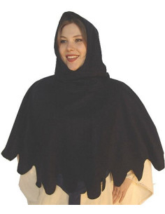 Medieval wool gugel model Henri, black