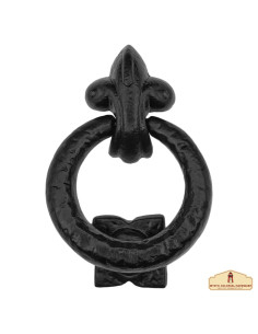 Medieval door knocker with a wrought iron ring (14x9.5 cm.)