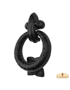 Medieval door knocker with a wrought iron ring (14x9.5 cm.) 2