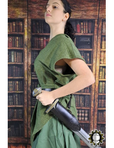 Medieval black leather belt model Jerome 2