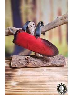 Medieval red leather belt model Jerome