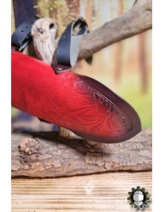 Medieval red leather belt model Jerome 2