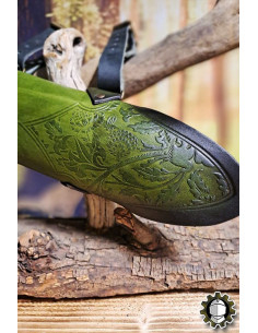 Medieval green leather belt model Jerome 2