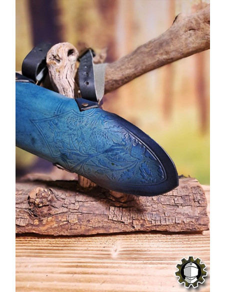 Medieval blue leather sword belt...