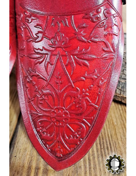 Medieval double leather red holster...