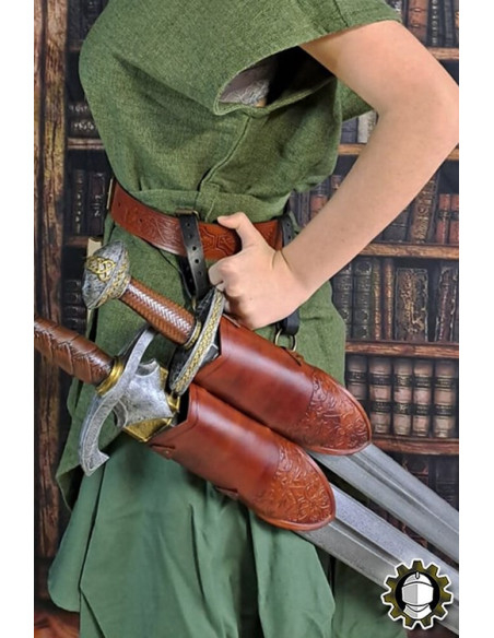 Medieval double leather brown holster...