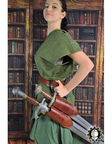 Medieval double leather brown holster...