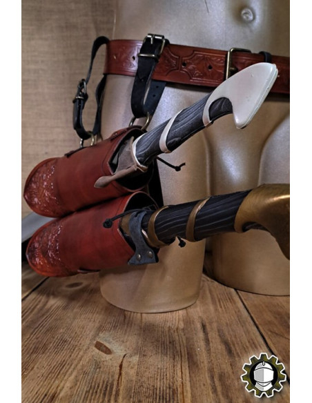 Medieval double leather brown holster...
