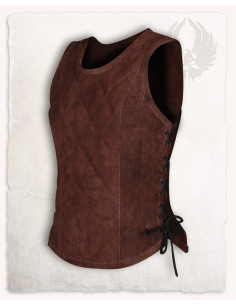 Medieval leather corset model Lucy, brown color
