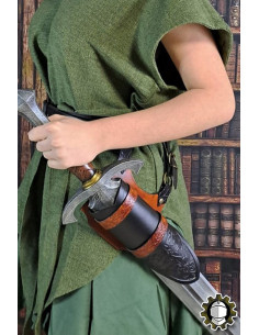 Medieval holster Brian, right-hand black leather