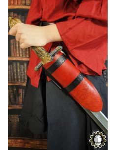 Medieval holster Brian, right-hand red leather