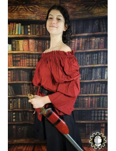 Medieval holster Brian, right-hand red leather 2