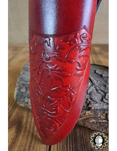 Medieval dagger sheath red leather...
