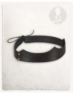 Medieval leather headband model Isidor, brown