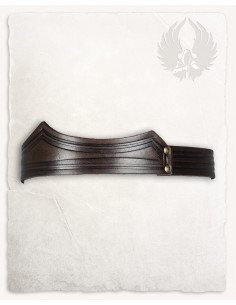 Medieval leather headband model Isidor, brown 2