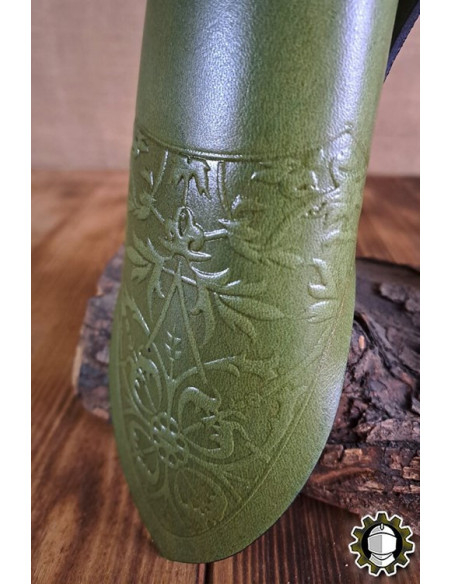 Medieval dagger sheath green leather...