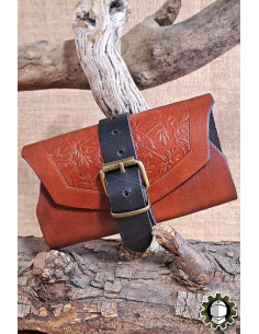 Medieval brown leather bag for 3 potions, Tarryon