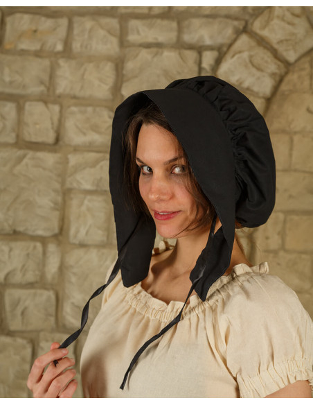 Medieval women's hat model Anna, black