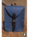 Medieval blue leather bag model Jerome