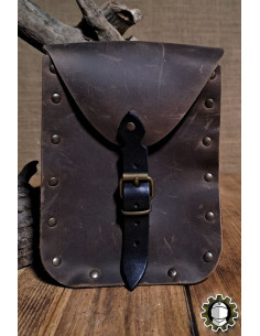 Medieval brown leather bag model Jerome