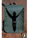 Medieval green leather bag model Jerome