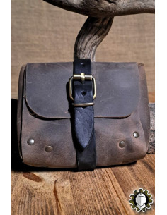 Medieval brown leather bag model Valeron
