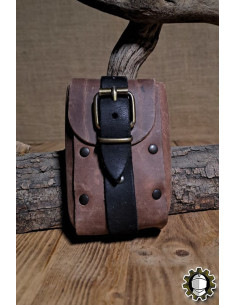 Medieval brown leather bag model Adam