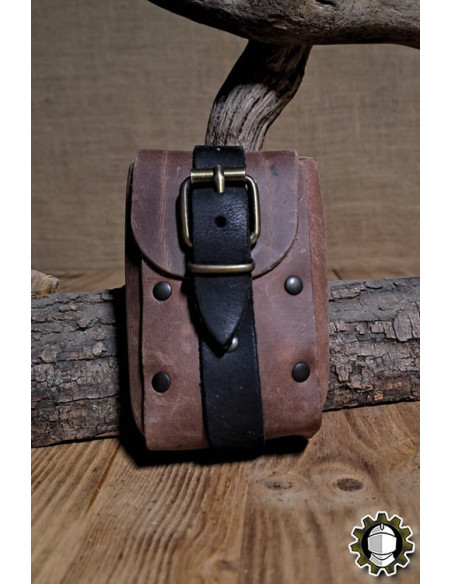 Medieval brown leather bag model Adam