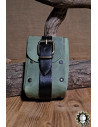 Medieval green leather bag model Adam
