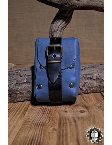 Medieval Blue Leather Bag Model Adam