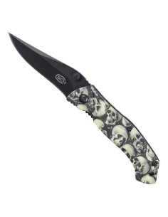 Field knife with skull design handle (17.5 cm)