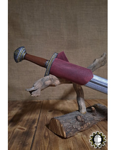 Left Hand Sword Belt Red Leather