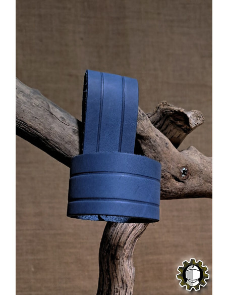 Leather sheath for daggers, blue