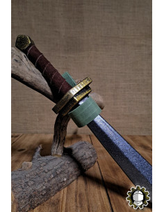 Leather sheath for daggers, green 2