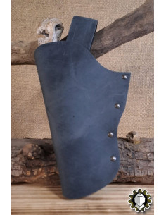 Leather pouch for left hand, black color