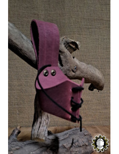 Leather strap for horn, red