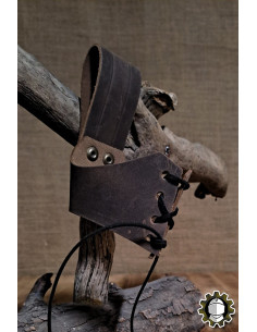 Leather horn sheath, brown color