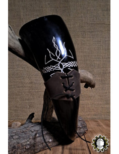 Leather horn sheath, brown color 2