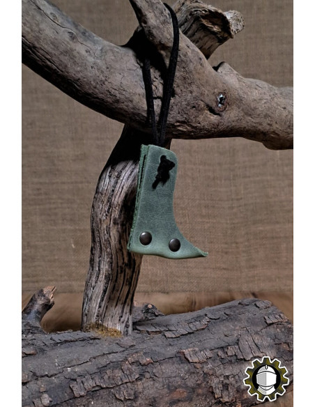 Leather sword sheath, green