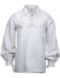 Medieval linen shirt model Sawyer, natural white